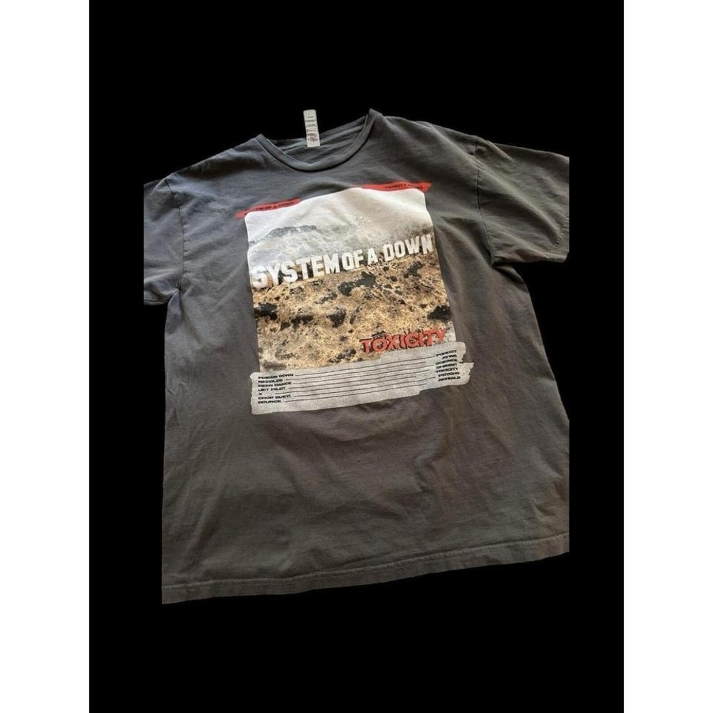 System‎ Of A Down Unisex Grey T-Shirt Toxicity Large Crew Neck